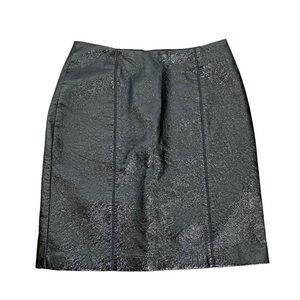 Faux Leather High Rise Mini Pencil Skirt In Black